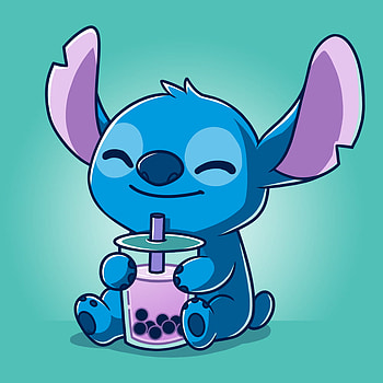 Boba Stitch, stitch drinking boba HD phone wallpaper