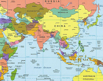asia map HD wallpaper