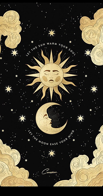 sun moon aesthetic HD phone wallpaper