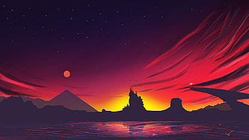 3840x2160 Minimal Sunset Landscape , Backgrounds, and, pc landscape HD wallpaper