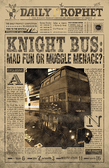 Knight Bus poster, snape daily prophet HD phone wallpaper