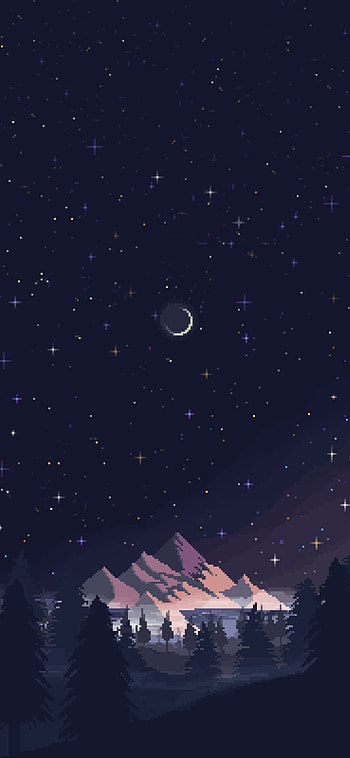 Pixel Art Night Huawei Enjoy 9E Screensavers, pixel art HD phone wallpaper