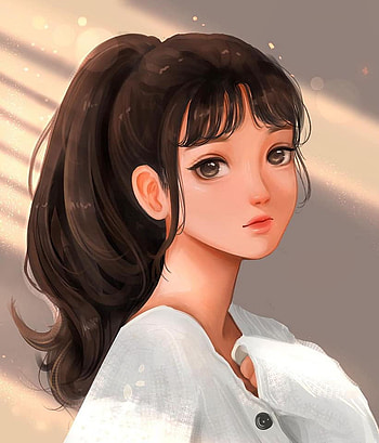 black haired female anime digital art anime girls pfp cute girls, anime girl cute pfp HD phone wallpaper