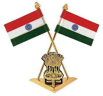 ManeKo Indian National Flag with Satyamev Jayate Symbol Gold Plated & Brass for Car Dashboard & Official Purpose, satyameva jayate logo HD wallpaper