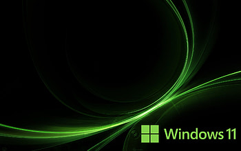 Black and Green Backgrounds for Windows 11 Laptops, black windows 11 HD wallpaper