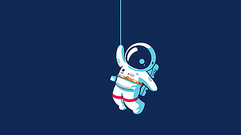 Astronaut Hanging On Moon , Artist, Backgrounds, and, cartoon astronaut HD wallpaper