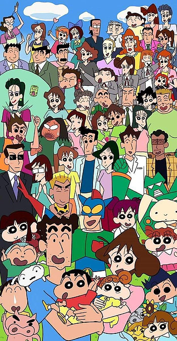 shin chan family mobile HD phone wallpaper