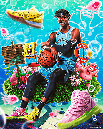 JA MORANT x SPONGEBOB x KYRIE 5 on Behance, ja morant cartoon HD phone wallpaper
