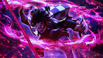 Purple Anime, tanjiro HD wallpaper