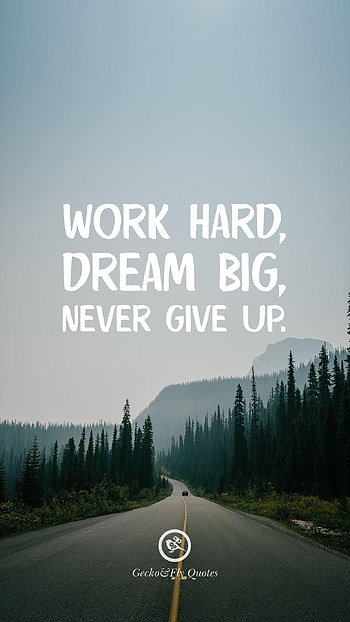The Best Work Hard Dream Big Never Give Up, never give up HD phone wallpaper