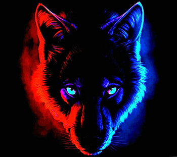 Blue Glowing Blue Eyes Wolf, glowing wolf HD wallpaper