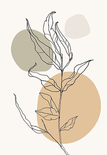 One line drawing plant print, house plant print, abstract art print, flower line art, pastel abstract art, bedroom wall decor, art line aesthetic HD phone wallpaper
