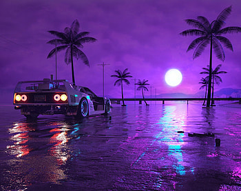 Purple Retro Vice City, aesthetic vice city HD wallpaper