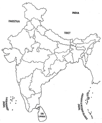 India Political Map Outline Pdf HD phone wallpaper
