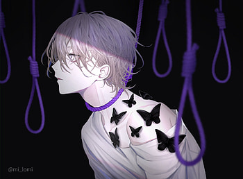 Suicide, suicidal anime boy HD wallpaper