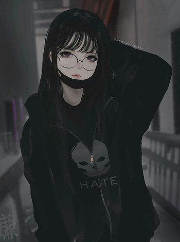 Anime Girl Mask Black And White posted by Christopher Peltier, cute mask girl anime HD phone wallpaper
