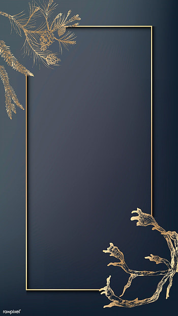 premium vector of Gold frame decorated with antlers mobile HD phone wallpaper