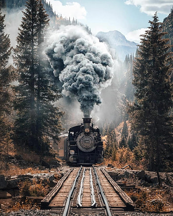 old train, steam train, locomotive HD phone wallpaper