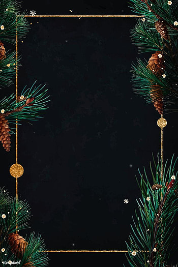 Blank golden rectangle Christmas frame vector, christmas poster template HD phone wallpaper