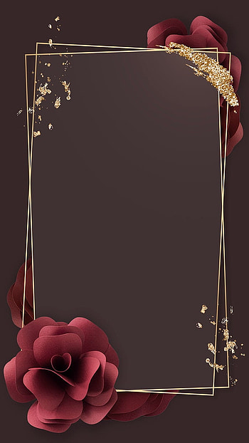Luxurious flower and gold frame, golden frame HD phone wallpaper