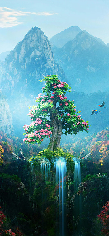 1125x2436 Spring Autumn Colorful Nature Magical Forest XS, 10, X , Backgrounds, and, spring forest HD phone wallpaper