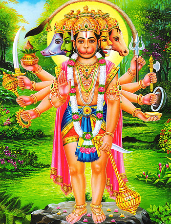 god for mobile,guru,mythology,hindu temple,art,temple, panchmukhi hanuman ji HD phone wallpaper