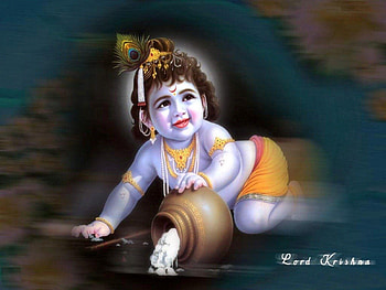 Bal Krishna Makhan Chor, lord krishna HD wallpaper