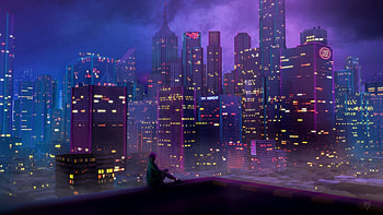 Anime City Night Time, city anime night HD wallpaper