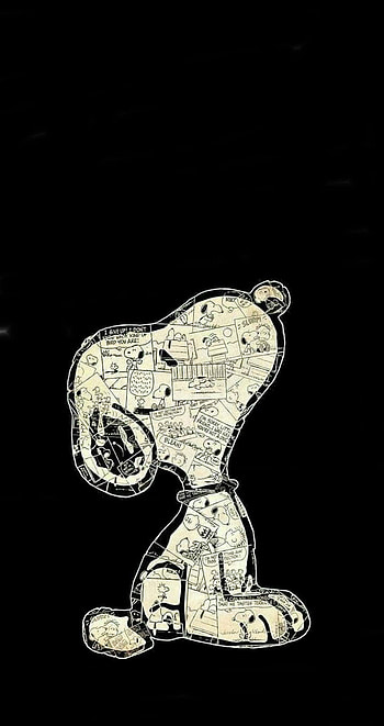 snoopy black HD phone wallpaper