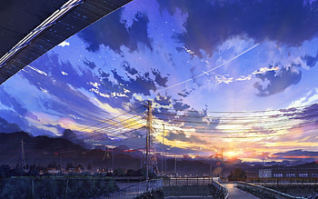 2560x1600 Anime Landscape, Scenery, Clouds, Stars, landscape cool anime HD wallpaper