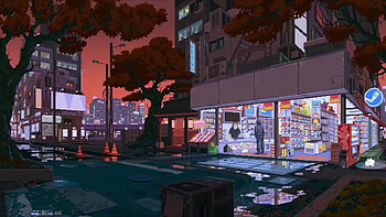 Autumn In The City Pixel Live, autumn pixel art HD wallpaper