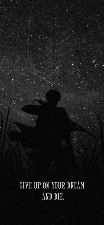 attack on titan black, attack on titan quotes HD phone wallpaper