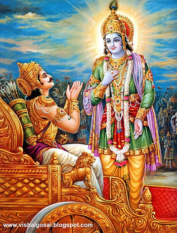 VISHAL GOSAI: Lord Shri Krishna & Arjun, lord krishna and arjuna HD phone wallpaper