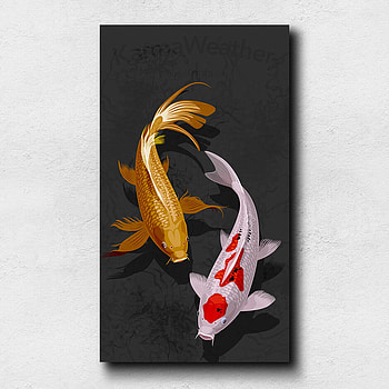 Feng Shui Mobile of 2 Koi carp fish HD phone wallpaper