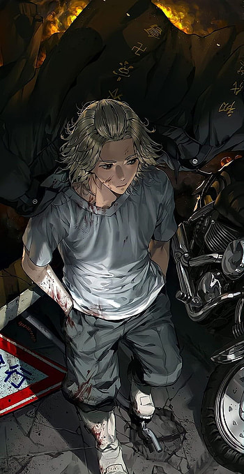 Tokyo Revengers, motorcycle, tokyo manji, mikey, gang, fanart, blonde hair, toman, manjiro sano, anime, mobile wa…, tokyo revengers pfp HD phone wallpaper