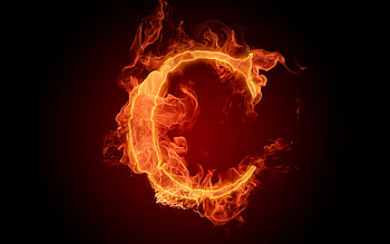 The fiery English alphabet C, fire letters HD wallpaper