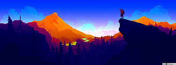 Dual Screen Firewatch Dual Monitor, retro gaming sunrise HD wallpaper