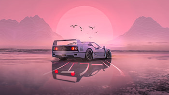 Retrowave F40, anime jdm pc HD wallpaper