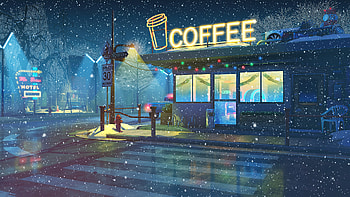 Lo Fi Cafe, lofi dark HD wallpaper