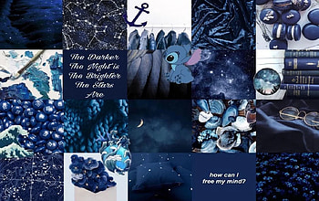 Dark and Blue Aesthetic Laptop, aesthetic collage laptop HD wallpaper