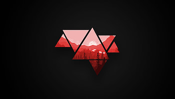 Red Black Minimalist HD wallpaper