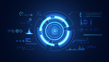 Blue abstract that is futuristic with finger prints concept. Theft detection Prevention of cyber threats That is using security systems. 5843409 Vector Art at Vecteezy HD wallpaper