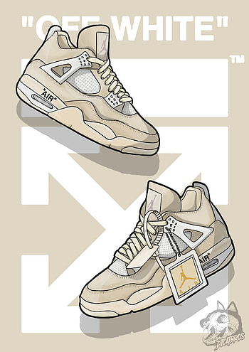 Jordan 4 x off white, jordan 4 off white HD phone wallpaper