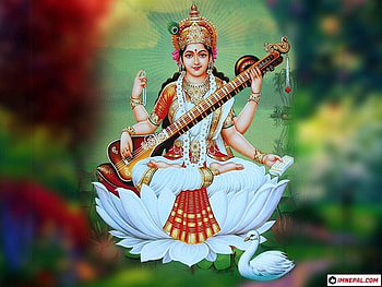 Hindu Goddess Saraswati Mata, lord saraswati HD wallpaper