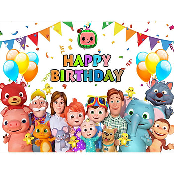 Backgrounds Cocomelon Baby Kids Happy Birtay Party Decorations Banner Cocomelon Family Children graphy Backdrops, cocomelon birtay HD phone wallpaper