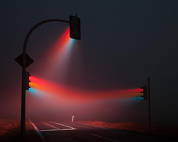 Street Lights in Fog : HD wallpaper
