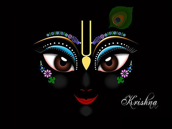 Lord Krishna Black, lord krishna 3d in black background HD wallpaper