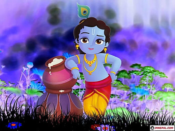 Krishna Animated, lord krishna cartoon HD wallpaper