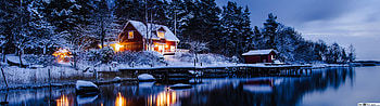 Log Cabin Facebook Cover, 5120x1440 christmas HD wallpaper