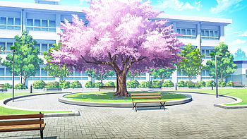 Anime School Scenery, anime outside HD wallpaper